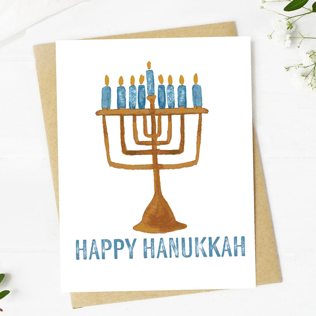  Happy Hanukkah White Greeting Card、mySite、ghnorth
