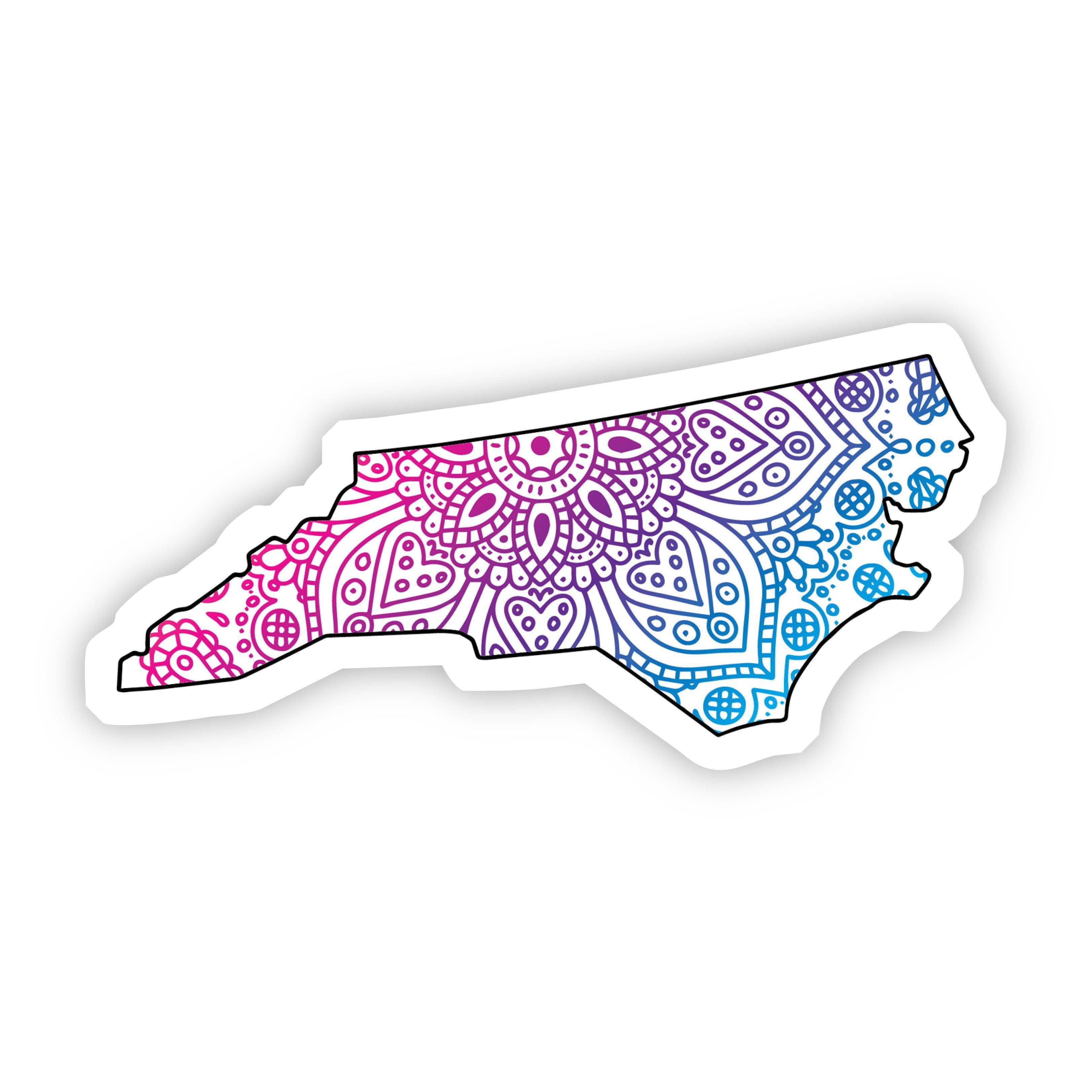  North Carolina Mandala Pattern Sticker、mySite、elrpsem3k