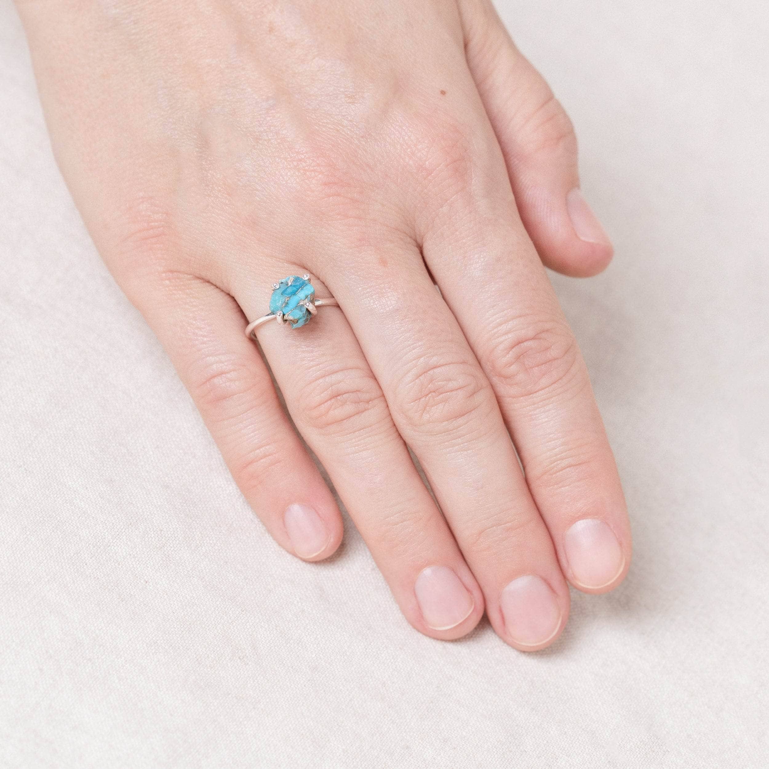 Natural Turquoise Raw Freeform Gold or Silver Ring、mySite、hinf8tx79