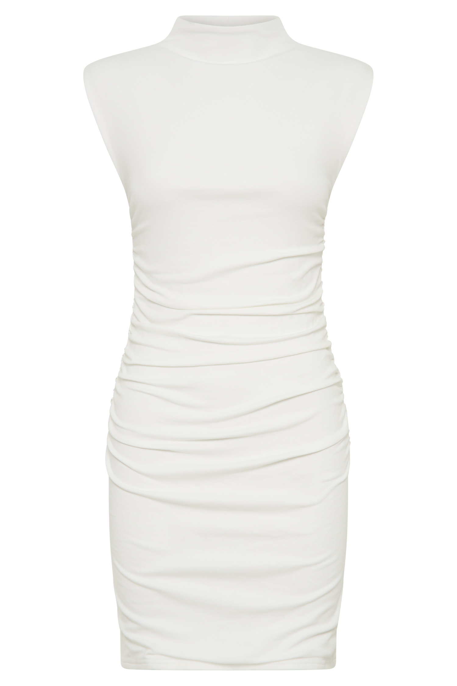 Elliot High Neck Sleeveless Mini Dress - White、mySite、solidvoid