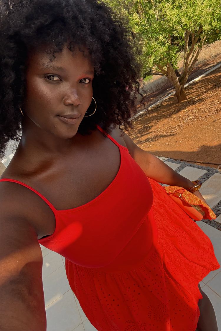 Red Broderie Mini Lola Dress、mySite、solidvoid