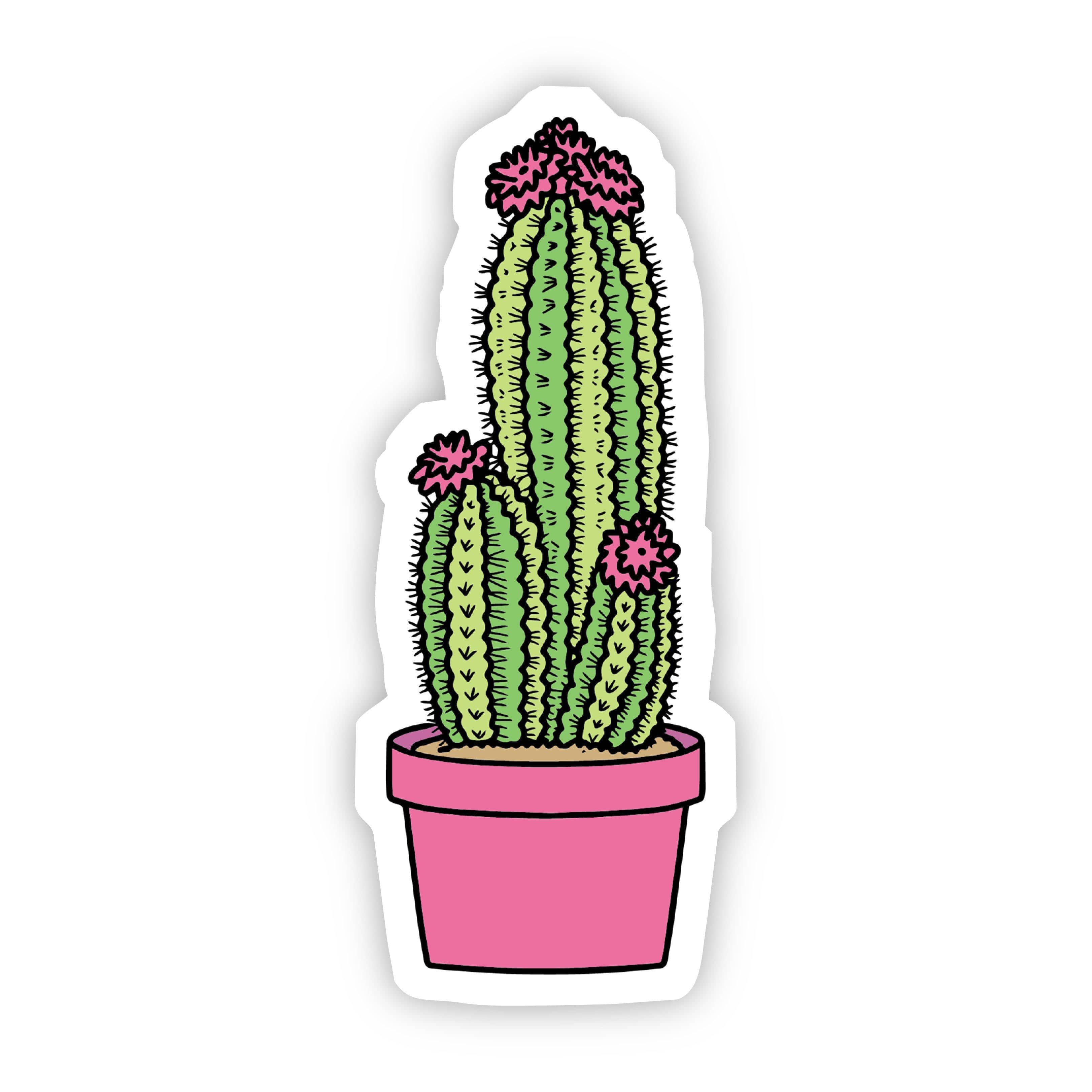 Pink Floral Cactus Aesthetic Sticker、mySite、elrpsem3k