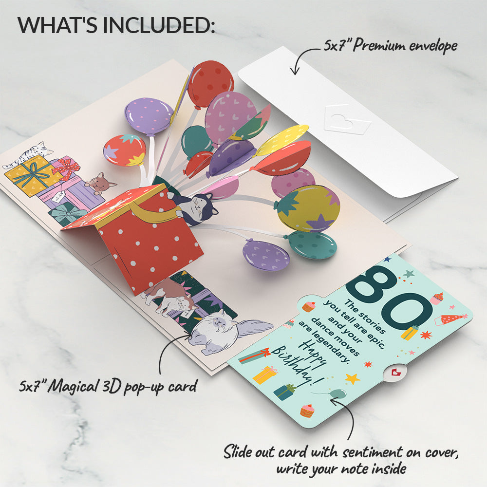 Curious Cats 80th Birthday Pop-Up Card and Sentiment Set、mySite、solidvoid
