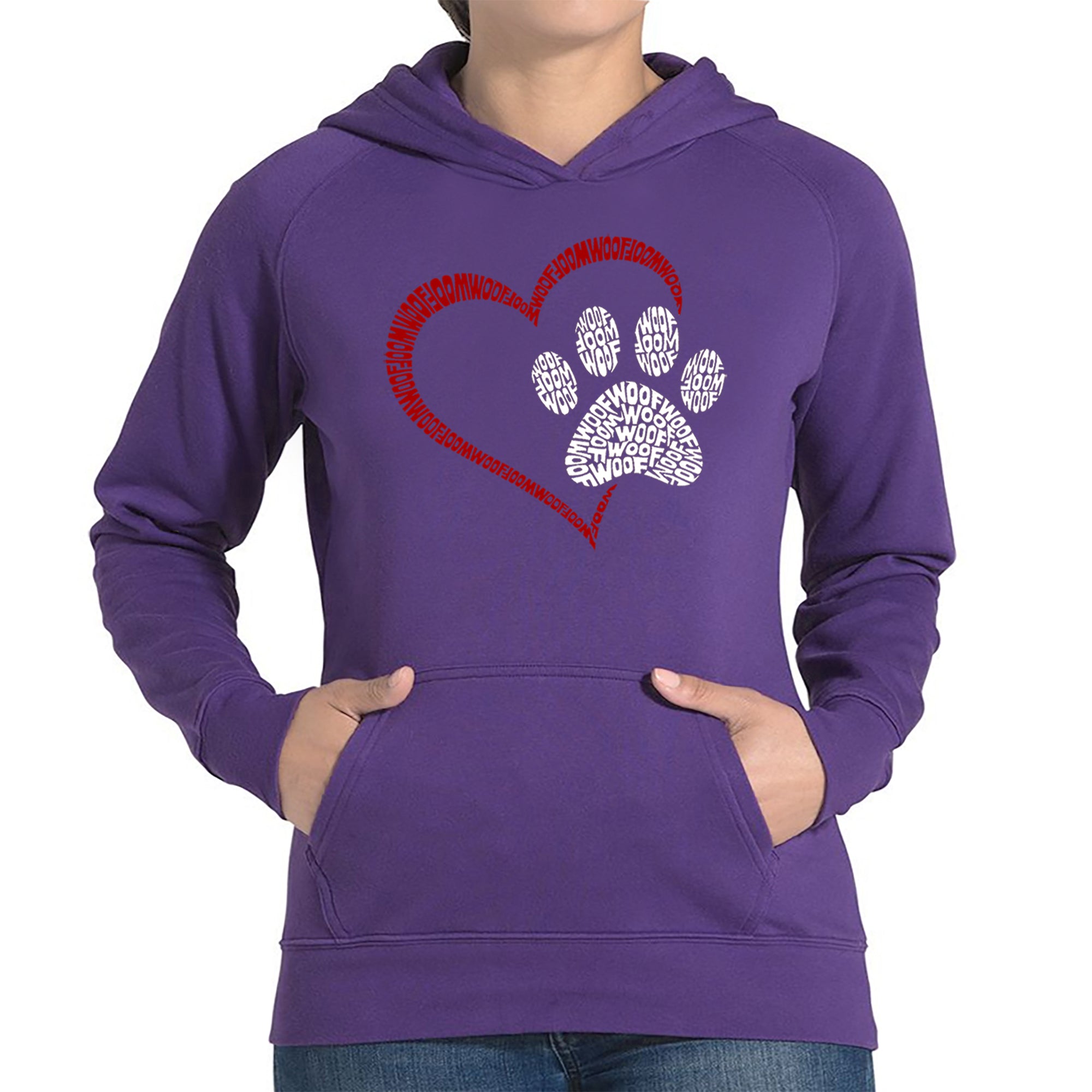 Paw Heart - Women's Word Art Hooded Sweatshirt、mySite、camillekostekn