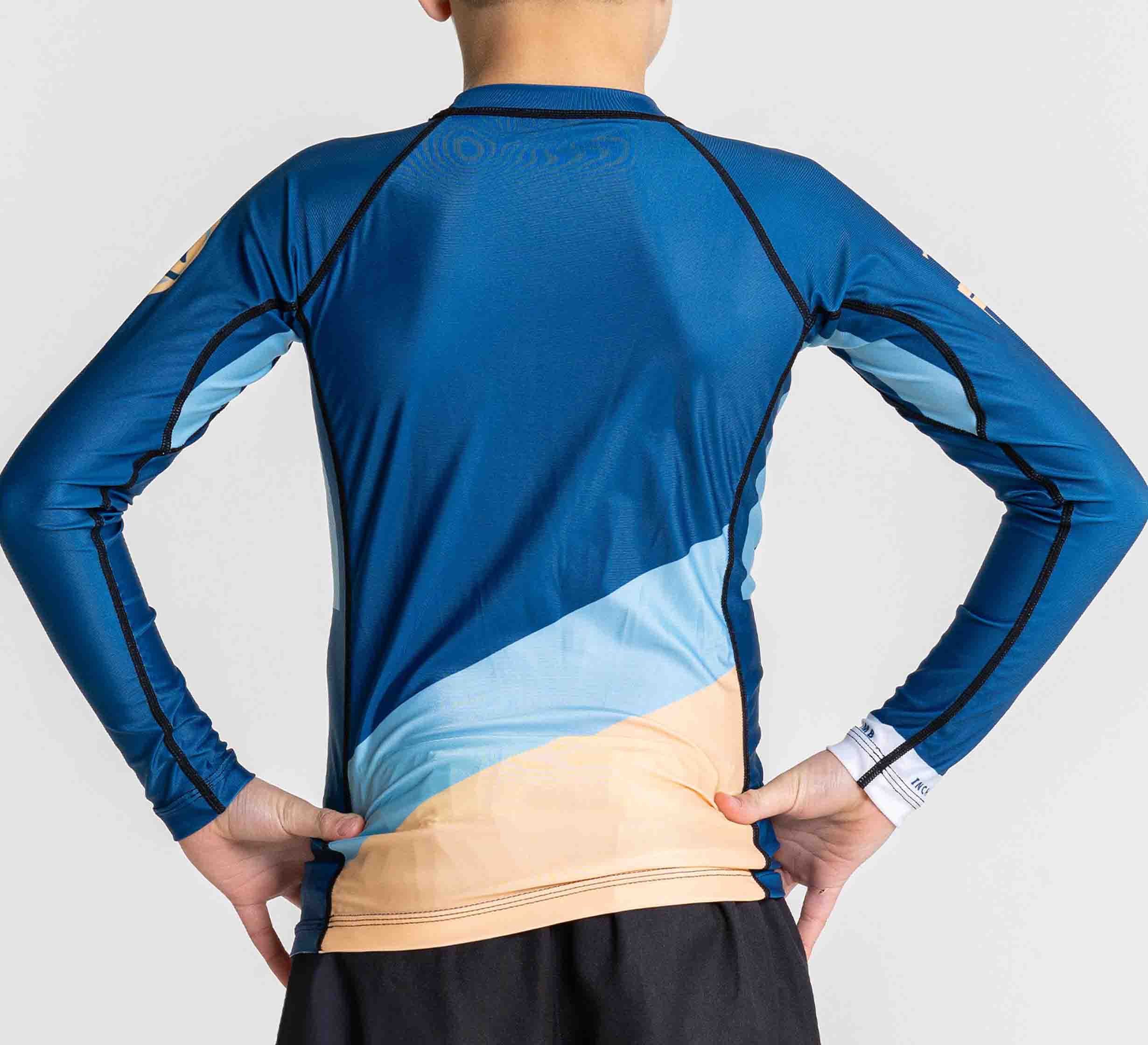 Kids Pacer Flex Lite Long Sleeve Rashguard Blue/Gold、mySite、gigharbornorthrealestate