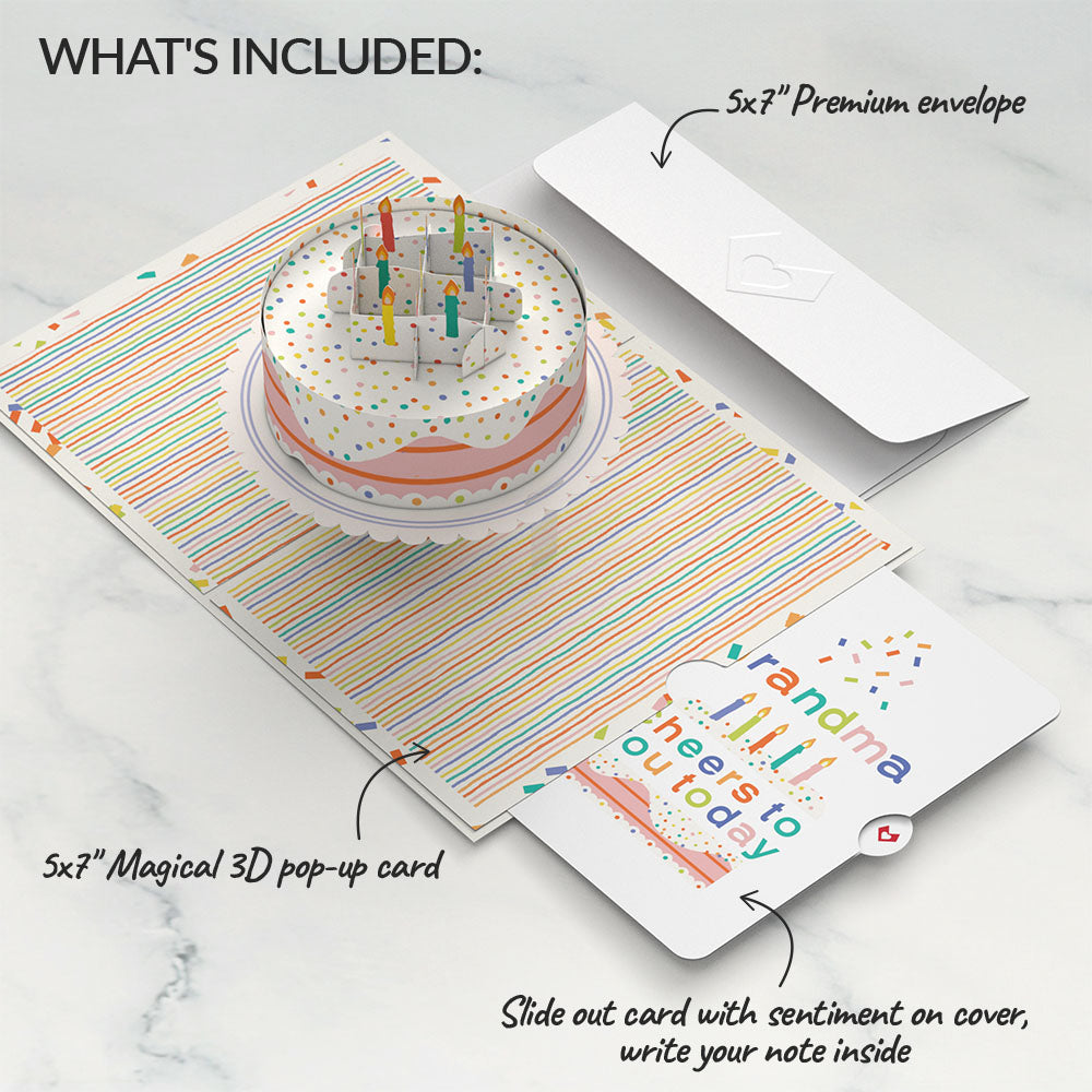 Confetti Cake Birthday Pop-Up Card and Sentiment Set for Grandma、mySite、solidvoid