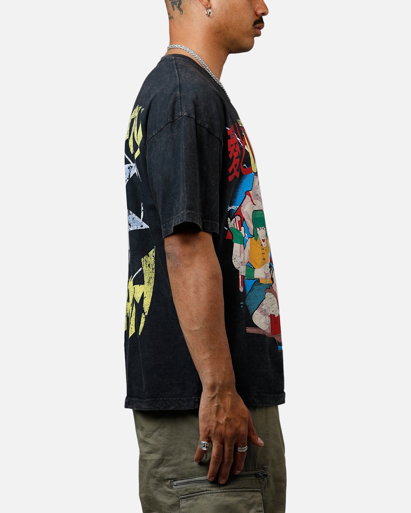 73 Studio Lets Fighting Love Heavyweight T-Shirt Black Acidwash、mySite、zt4zffjzw