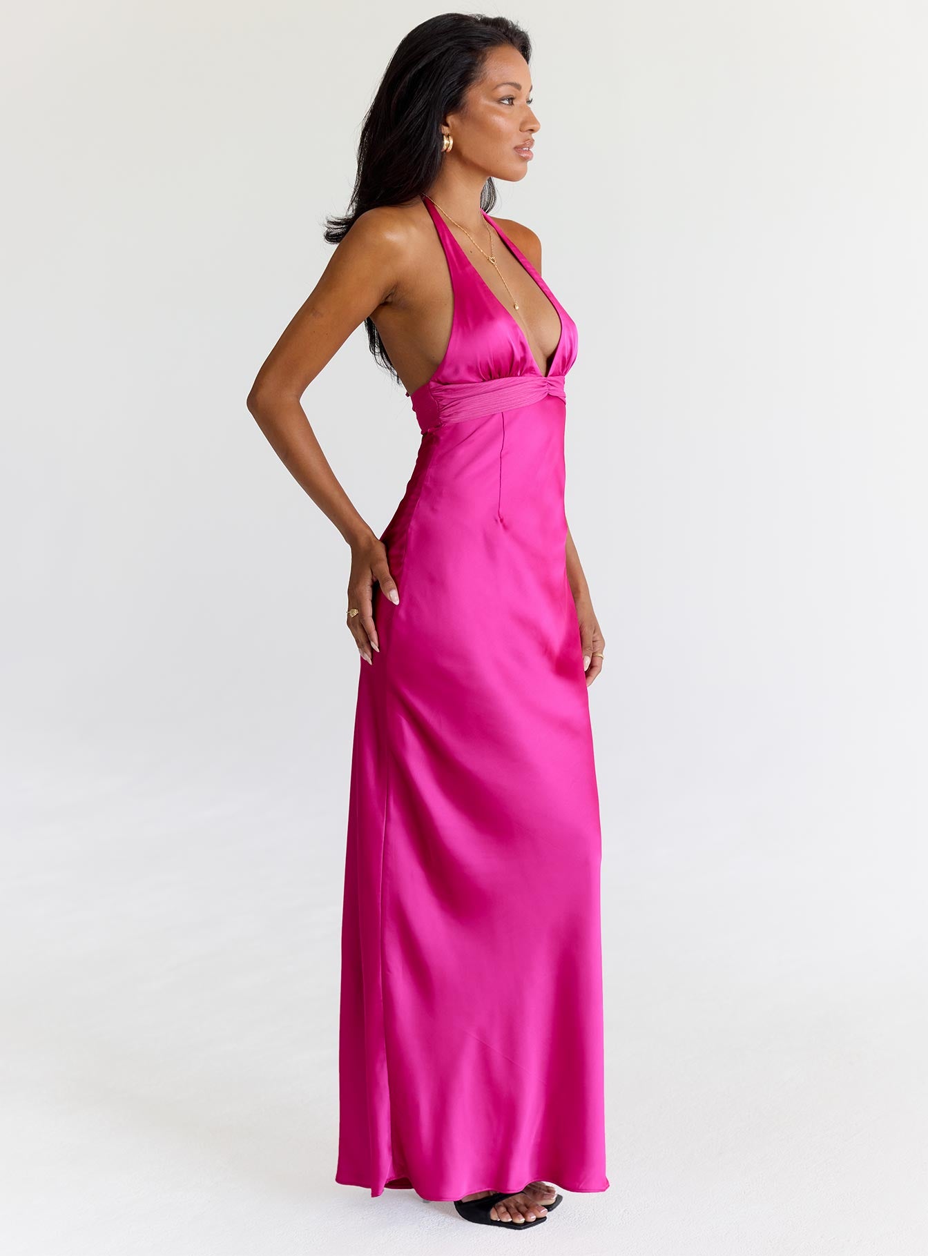 Odyssa Halter Maxi Dress Magenta、mySite、solidvoid