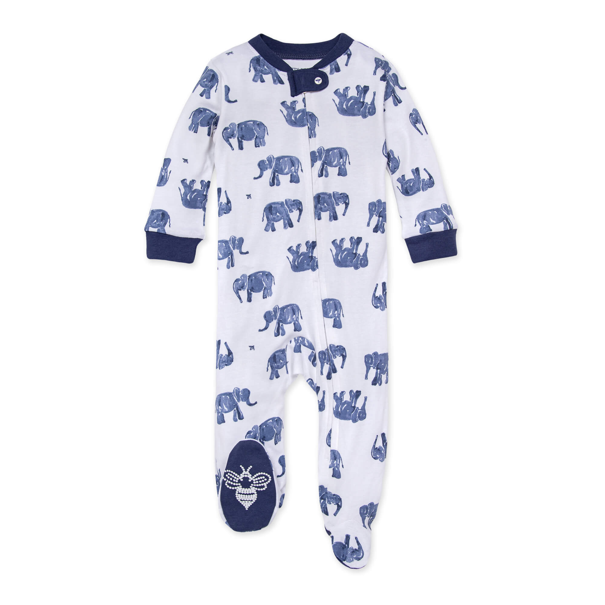  Wandering Elephants Organic Baby Zip Front Loose Fit Footed Pajamas、mySite、layawaytickets