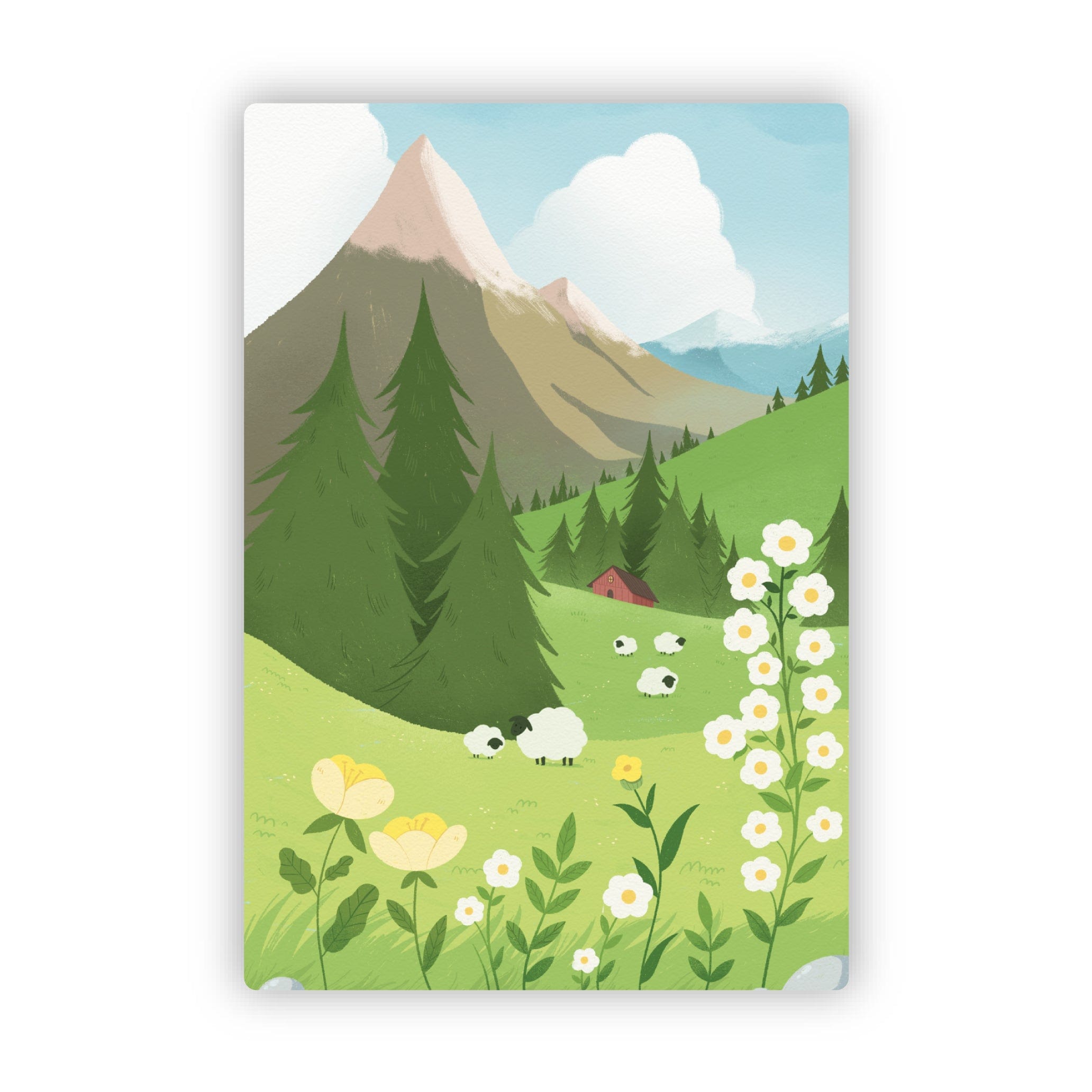  Floral Mountainscape Nature Sticker、mySite、ghnorth