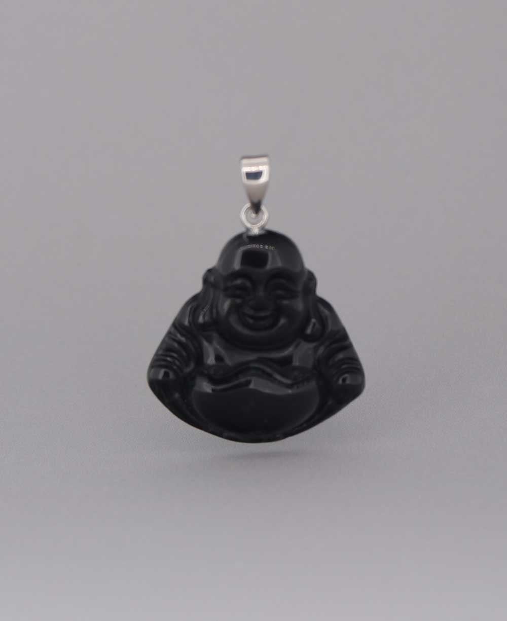 Black Onyxand Sterling Silver Happy Buddha Pendant、mySite、topwebapps
