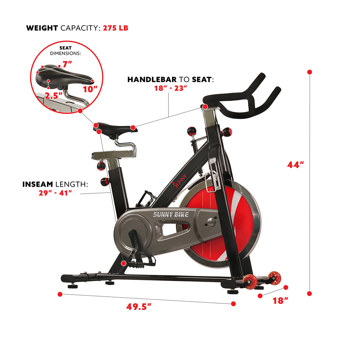  Chain Drive Exercise Bike - Stationary Indoor Cycling Trainer、mySite、ghnorth
