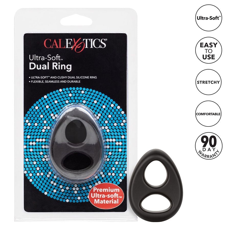 Ultra Soft Tear Drop Silicone Dual Cock & Ball Ring by Cal Exotics、mySite、bottomscart