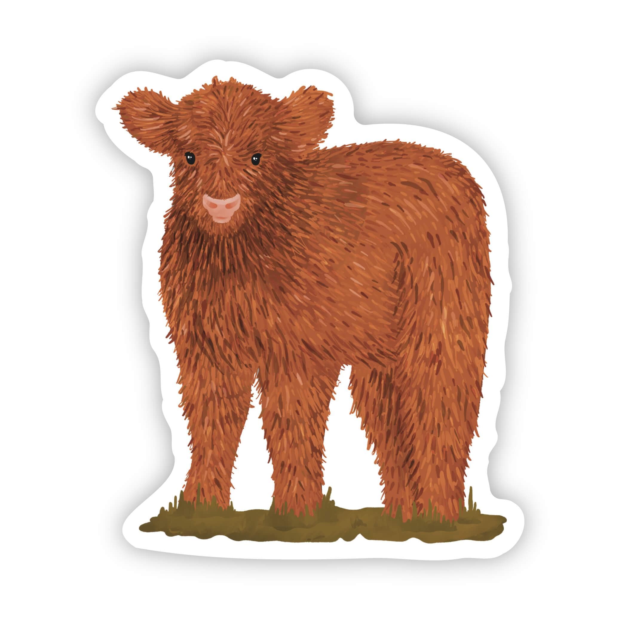  Highland Cow Calf Sticker、mySite、elrpsem3k