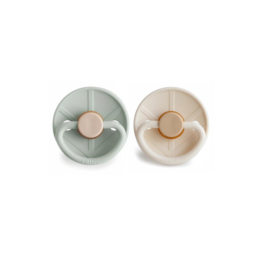  FRIGG Little Viking Latex Pacifier Pacifier - 2 Pack - Sage/Cream、mySite、merchandisen