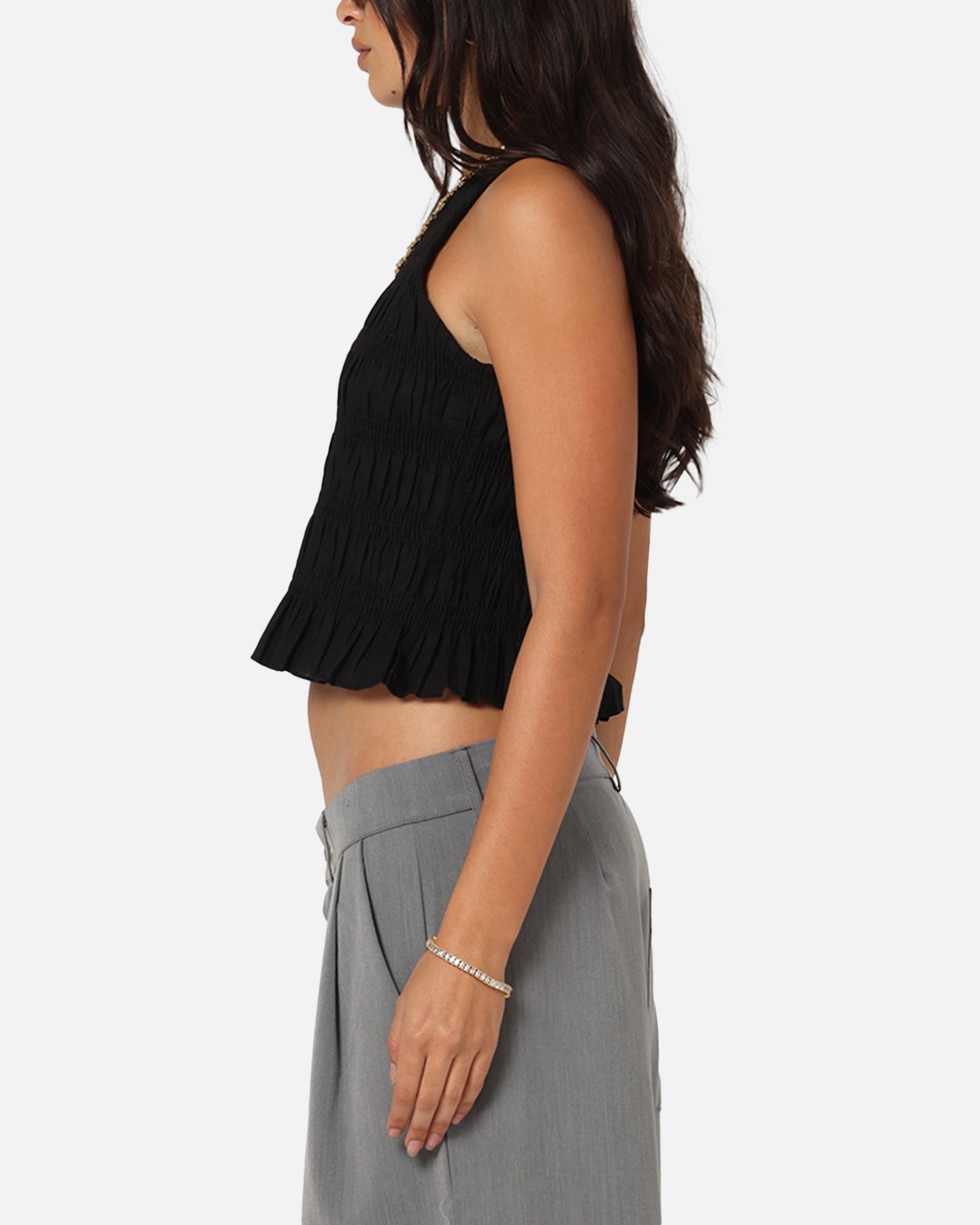 XXIII Women's Shirred Top Black、mySite、zt4zffjzw