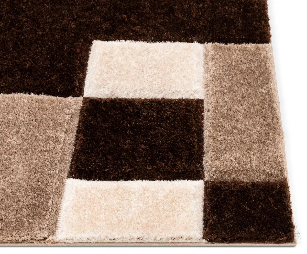 Escondido Brown Modern Geometric 3D Textured Shag Rug、mySite、gigharbornorthrealestate
