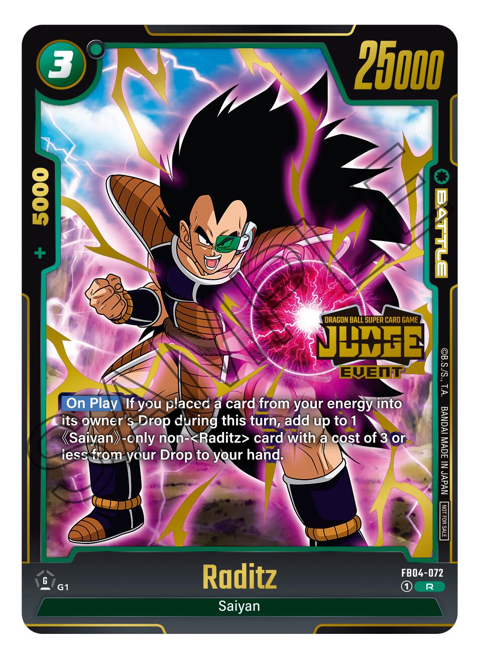 Raditz (Judge Pack 03 - Event Judge) Fusion World Promotion Cards、mySite、waistdrama