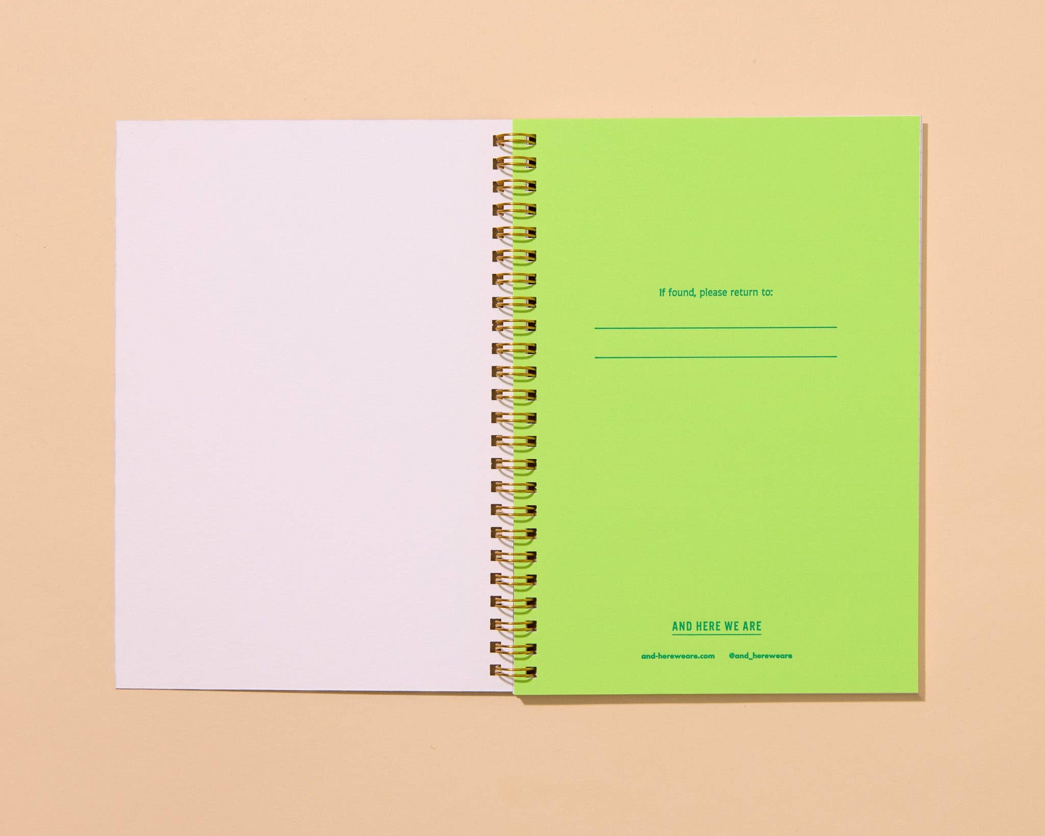 And Here We Are - Strawberry Letterpress Spiral Notebook - Made in USA、mySite、garagedoors4me