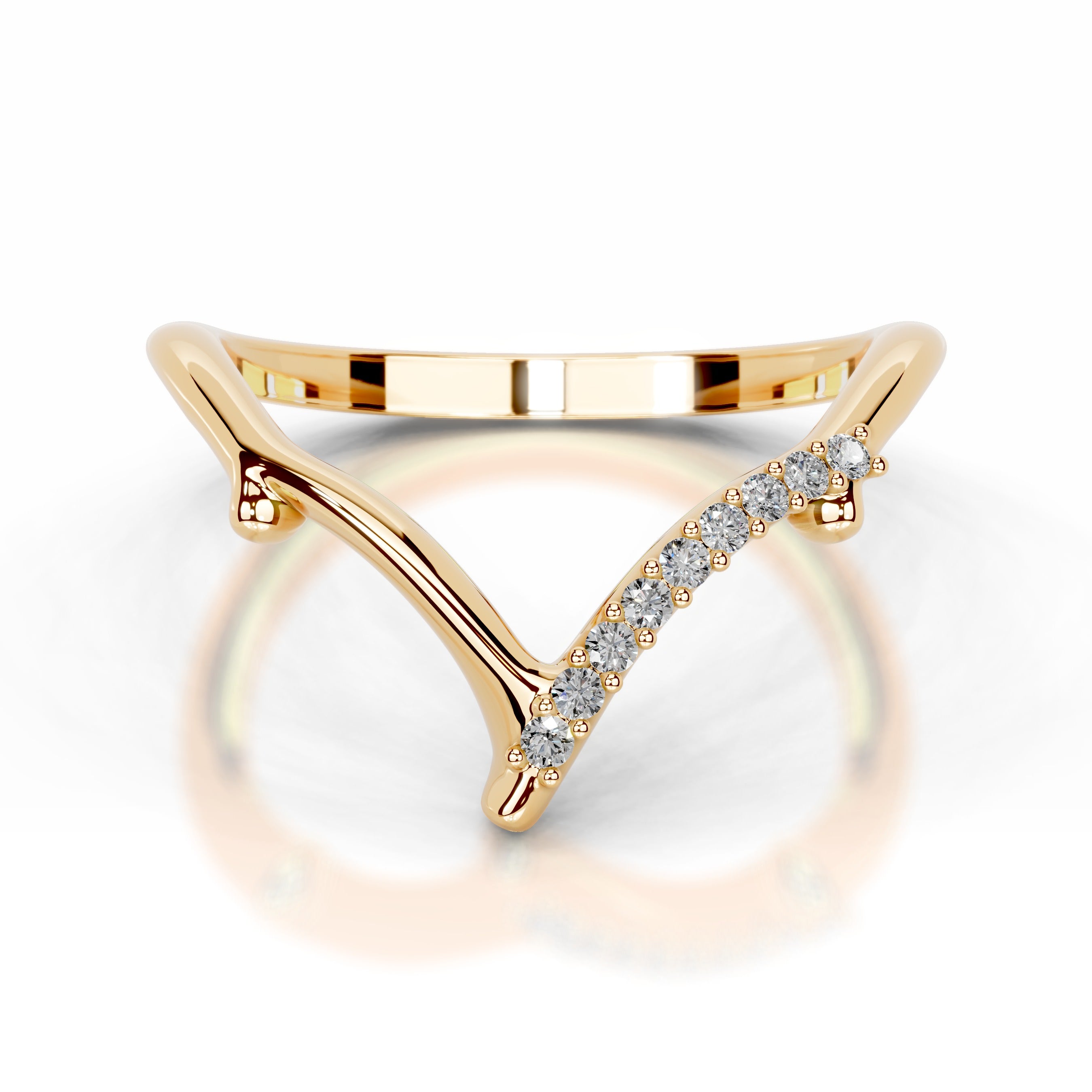 Sparkling brunch Lab Grown Diamond Wedding band - 18K Yellow Gold、mySite、hinf8tx79