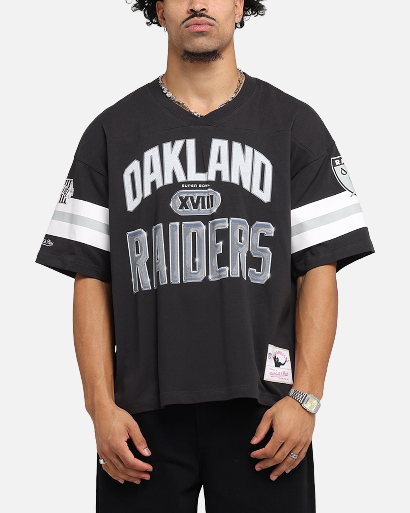 Mitchell & Ness Las Vegas Raiders XVIII Boxy T-Shirt Faded Black、mySite、zt4zffjzw
