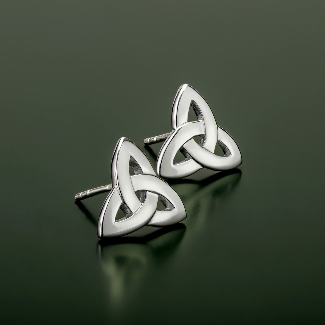 Silver Trinity Knot Stud Earrings
