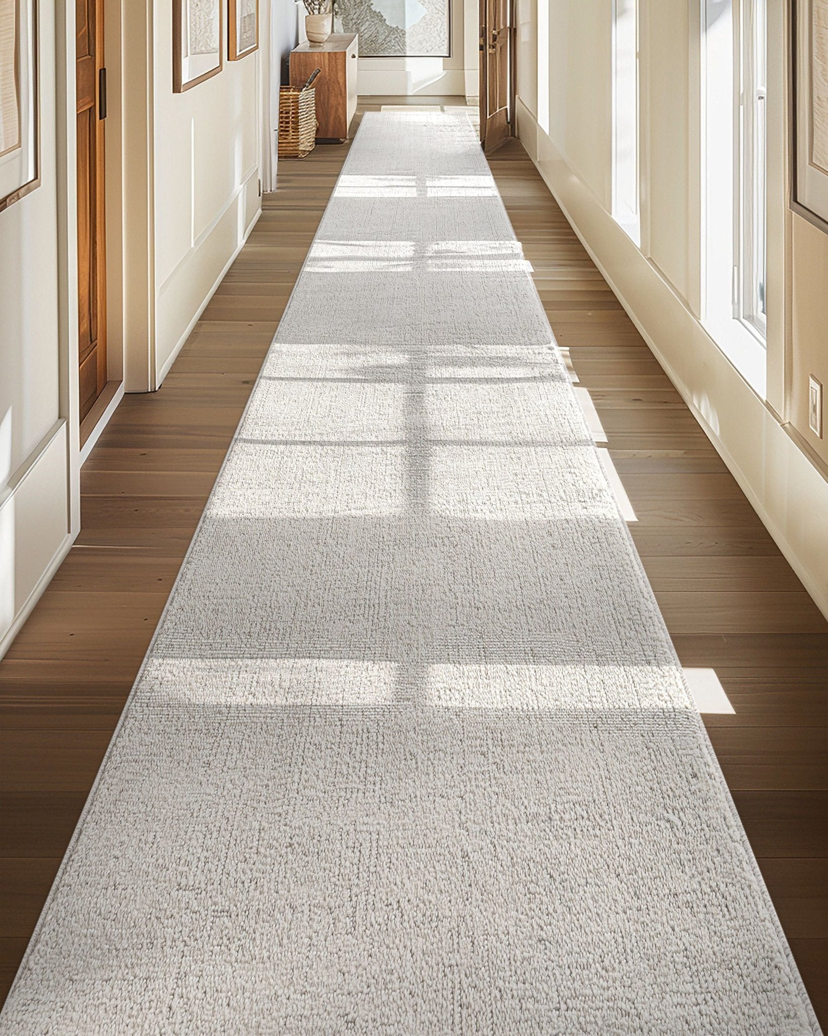 Custom Size Hallway & Stair Runner - Como Ivory Choose Your Width x Choose Your Runner Length- Made to Order Runner - Ultra-Soft, Tweed Tonal Colors - Looped Pile、mySite、gigharbornorthrealestate