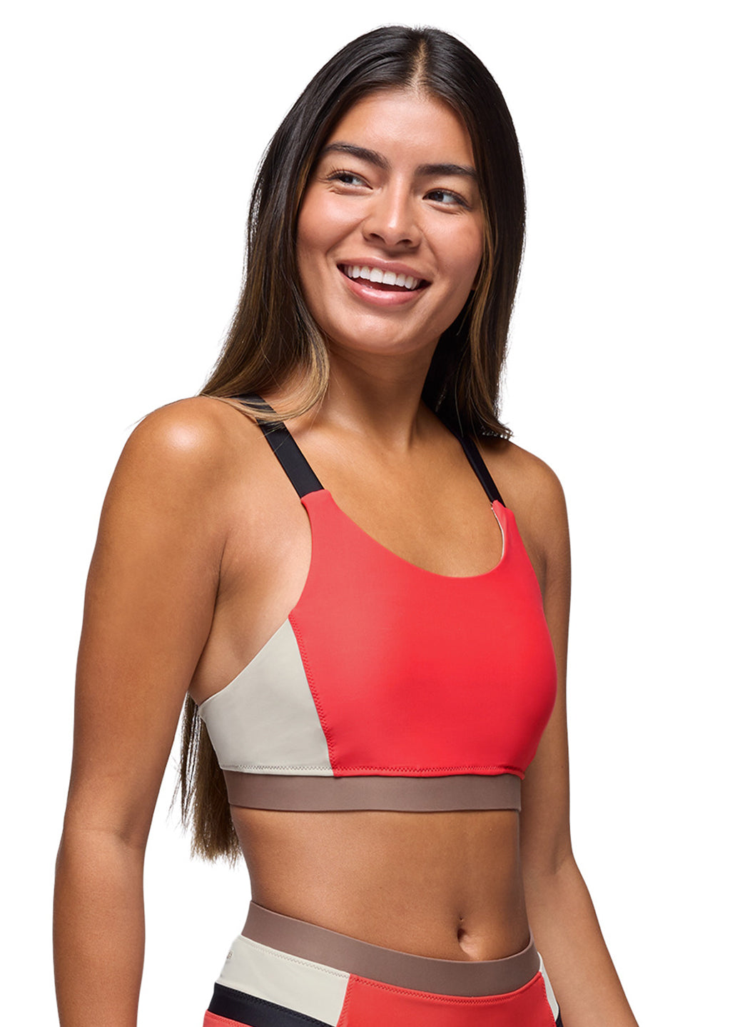 prAna Women's Color Block Baja Bound Sport Bikini Top、mySite、noshort