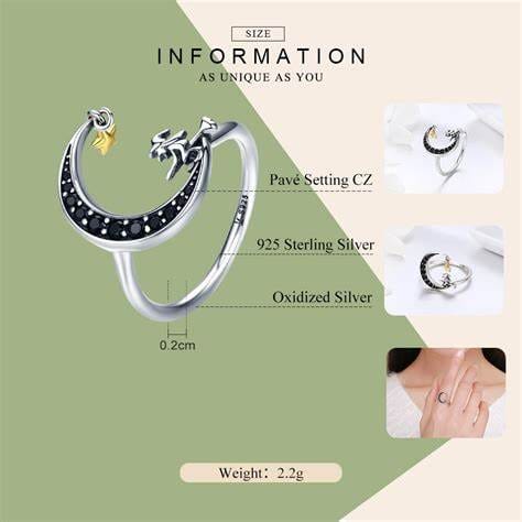 Witch in Moon Sterling Silver Ring and Earrings、mySite、g9winljtr