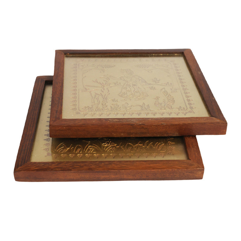 Brass & Wooden Coasters | Shakuntala Design | Set of 2、mySite、camillekostekn