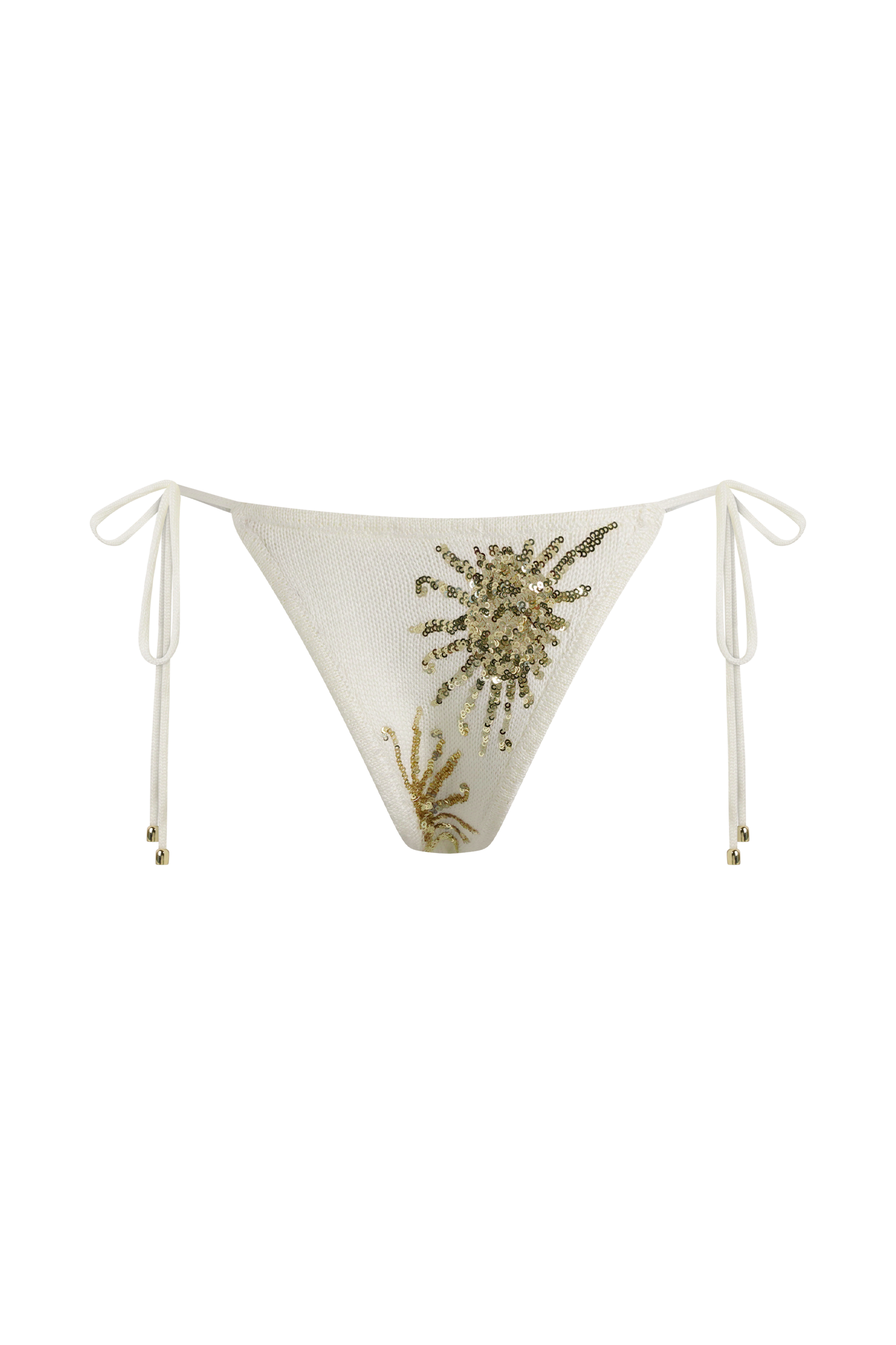 Huntleigh Crochet Bikini Bottom - White & Gold Sunshine Print、mySite、solidvoid