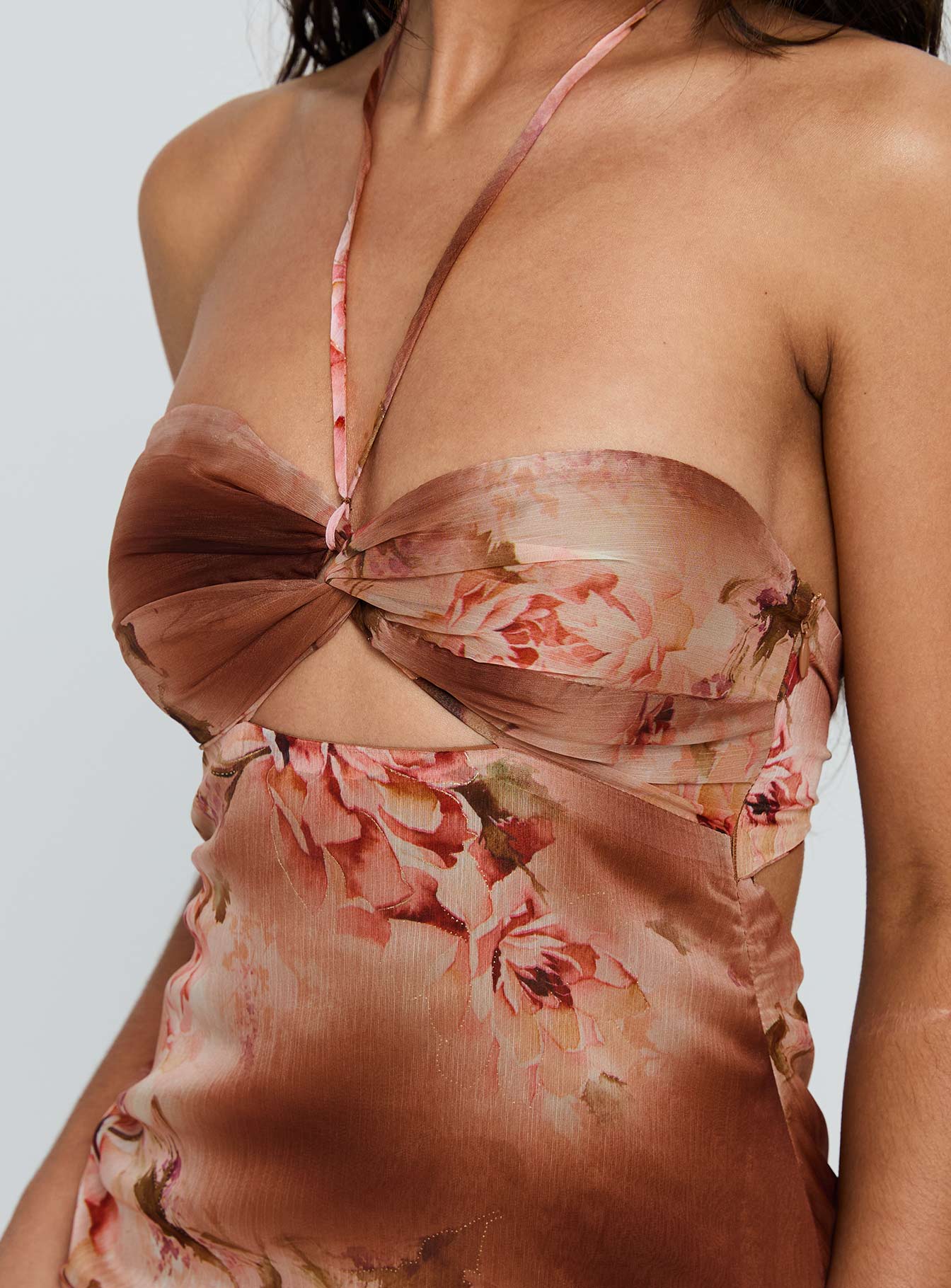 Saye Halter Twist Maxi Dress Multi、mySite、solidvoid