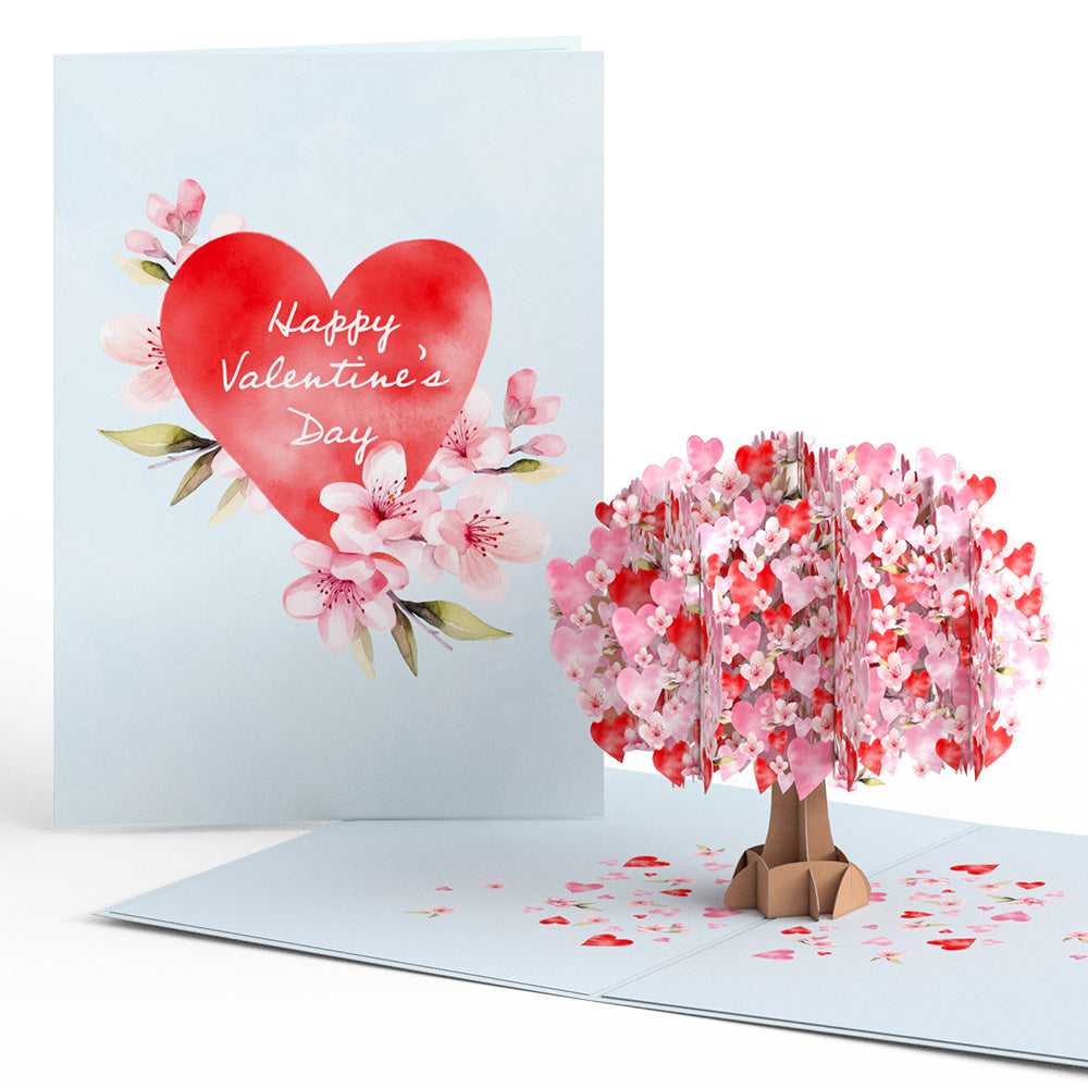 Happy Valentine's Day Cherry Blossom Tree Pop-Up Card、mySite、solidvoid
