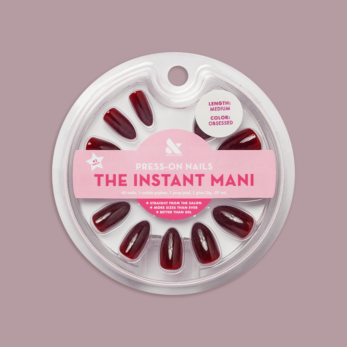 Obsessed - Press-On | Medium | Almond - Part of Set、mySite、solidvoid