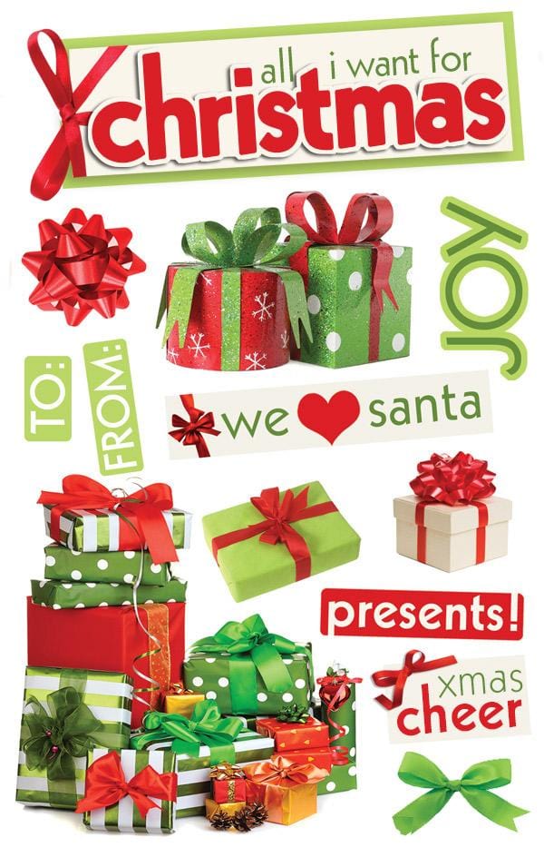  Scrapbook Stickers - 3D All I Want for Christmas、mySite、ghnorth