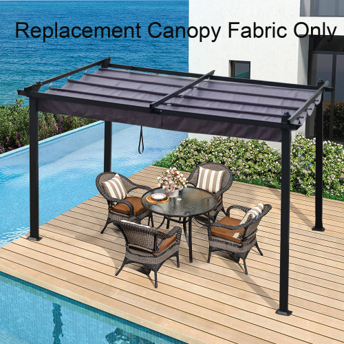 Replacement Canopy Top Cover Fabric for 13 x 10 Ft Outdoor Patio Retractable Pergola Sun-shelter Canopy、、eastwooduniform