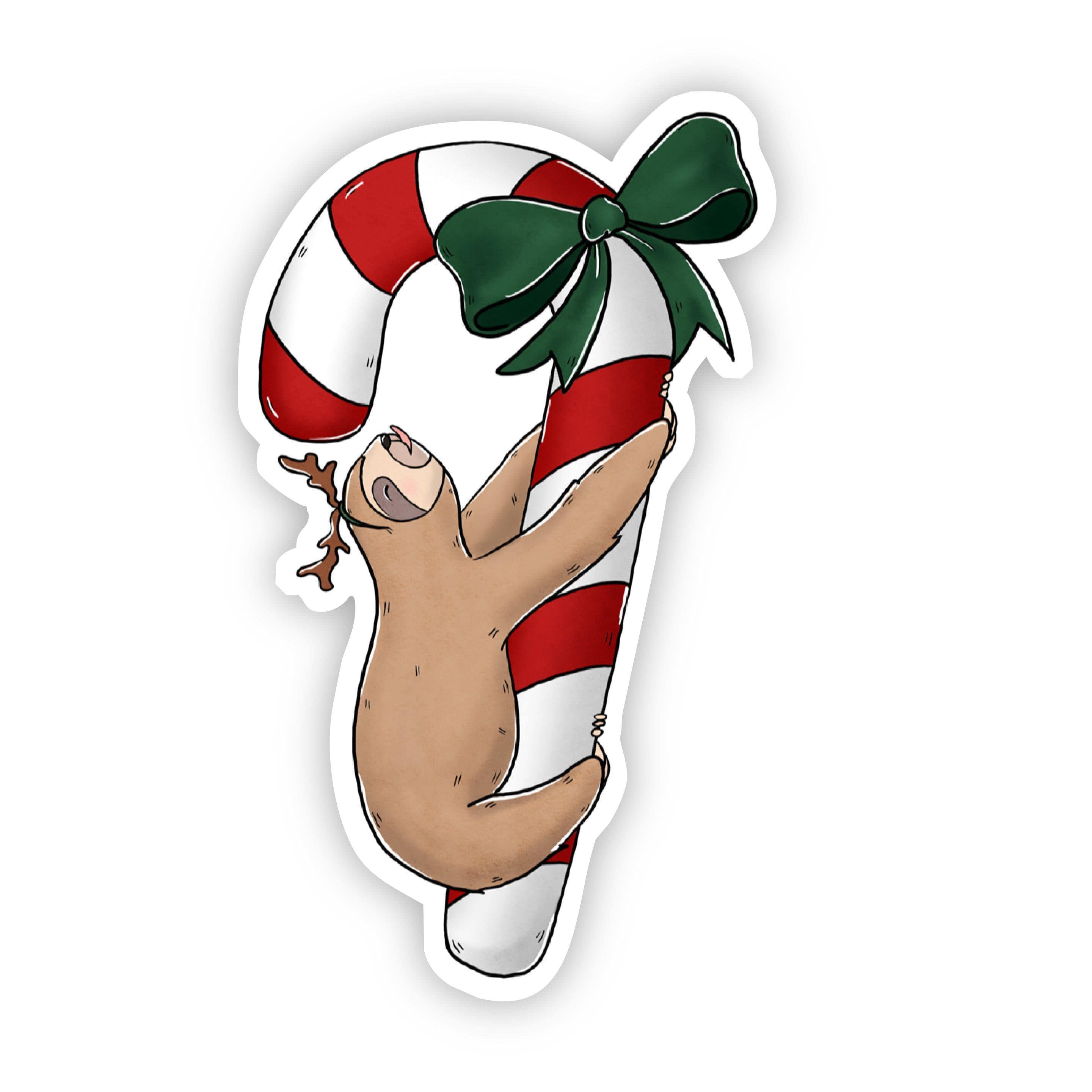  Sloth Candy Cane Sticker、mySite、elrpsem3k