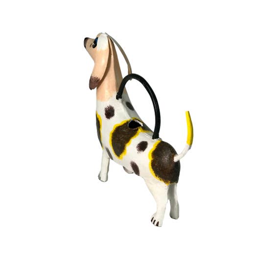 Dora the Dachshund Metal Art Watering Can Polka Dot Doggy *、mySite、g9winljtr