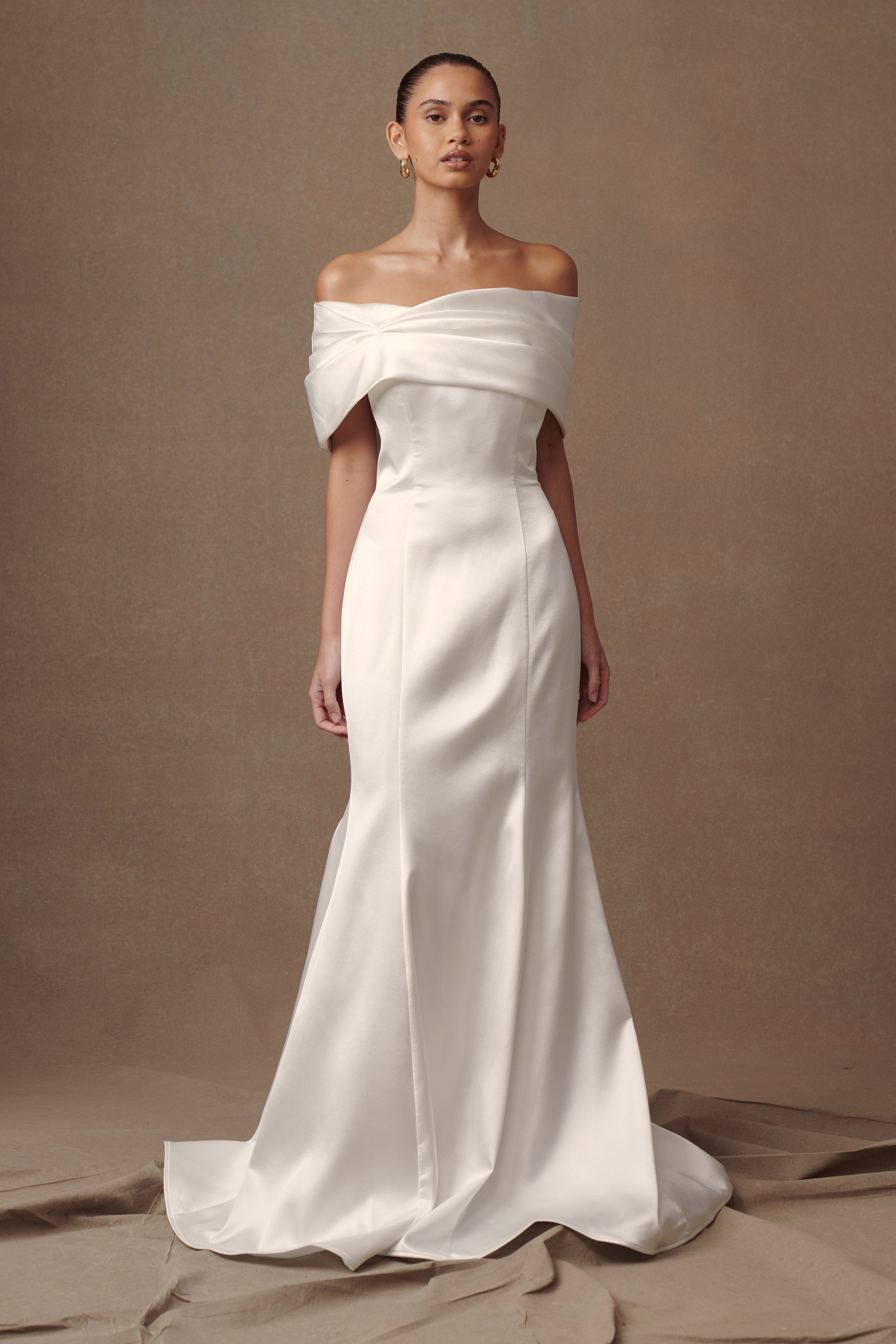 Saosire Satin Wedding Gown - White、mySite、solidvoid