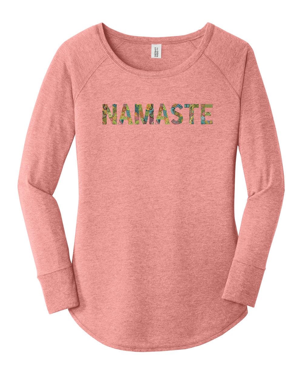 Artistic Namaste Blush Long Sleeve Tunic Tee、mySite、topwebapps