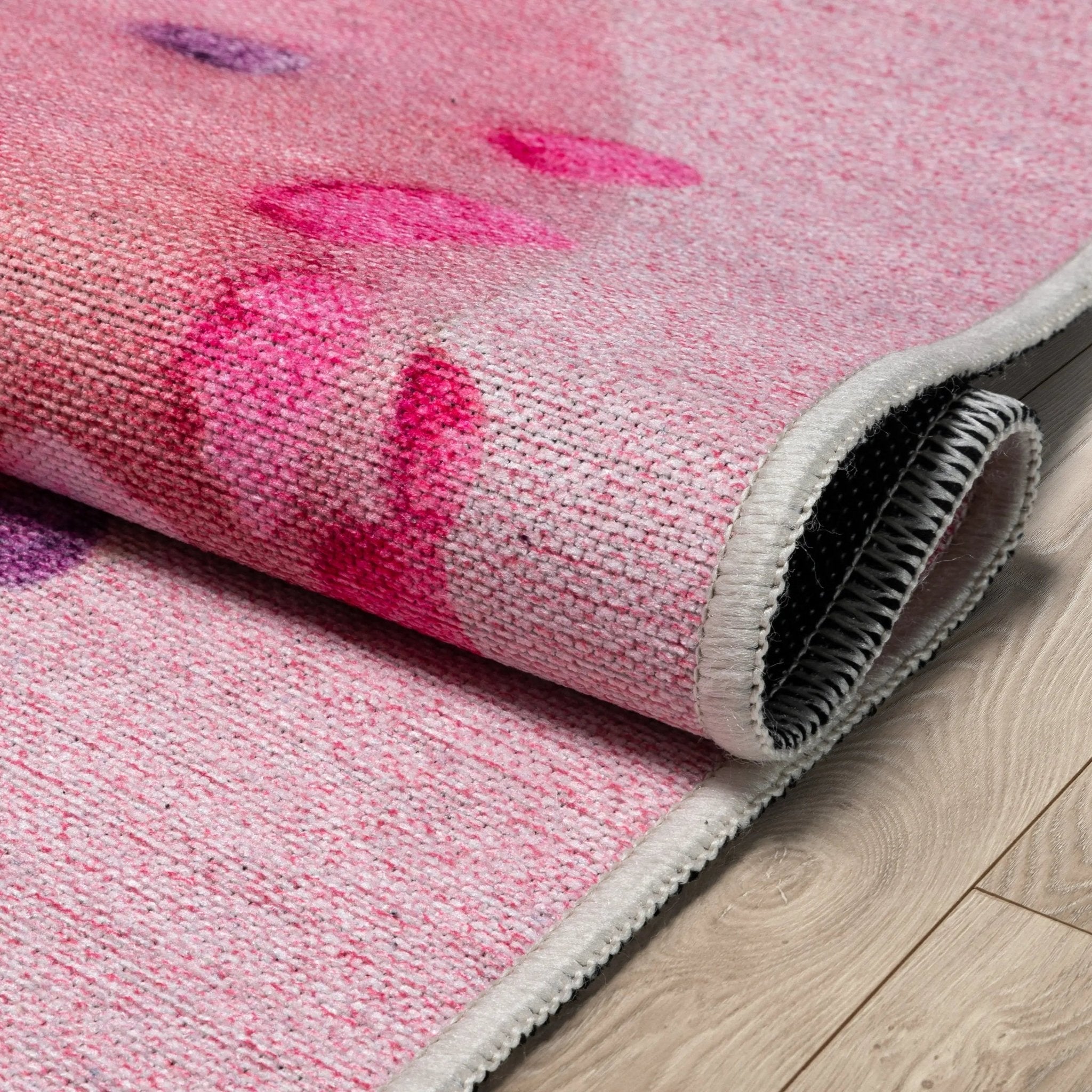 Pink Sprinkles Donut Novelty Pink Flat-Weave Rug、mySite、gigharbornorthrealestate