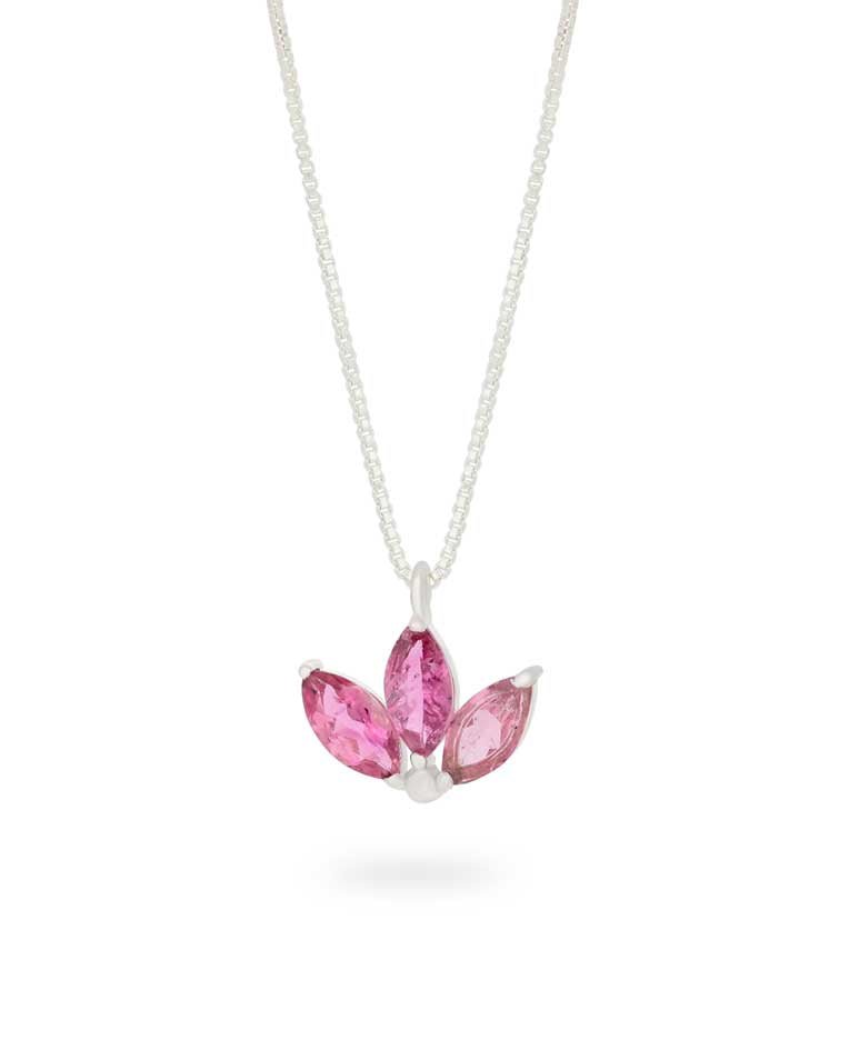 Dainty Lotus Birthstone Sterling Silver Necklace、mySite、topwebapps