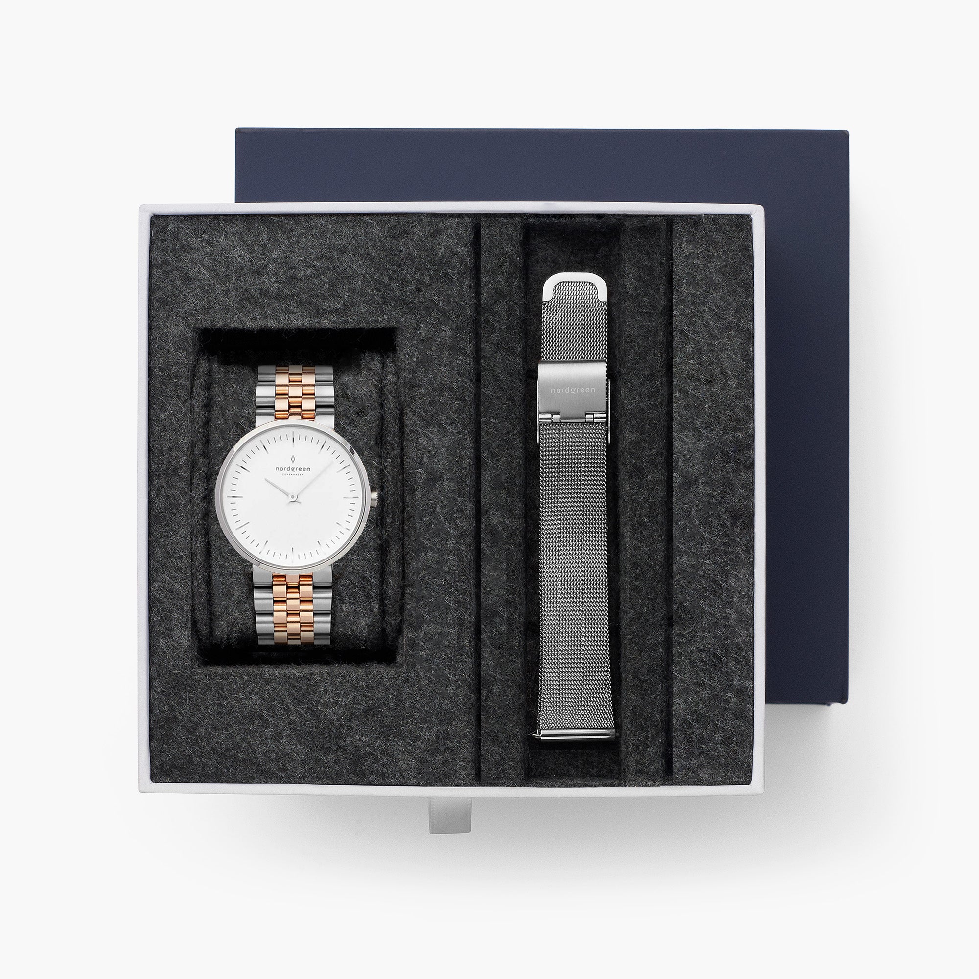 Infinity - BUNDLE White Dial Gold | Silver/Rose Gold 5-Link / Silver Mesh Straps、mySite、botmansion