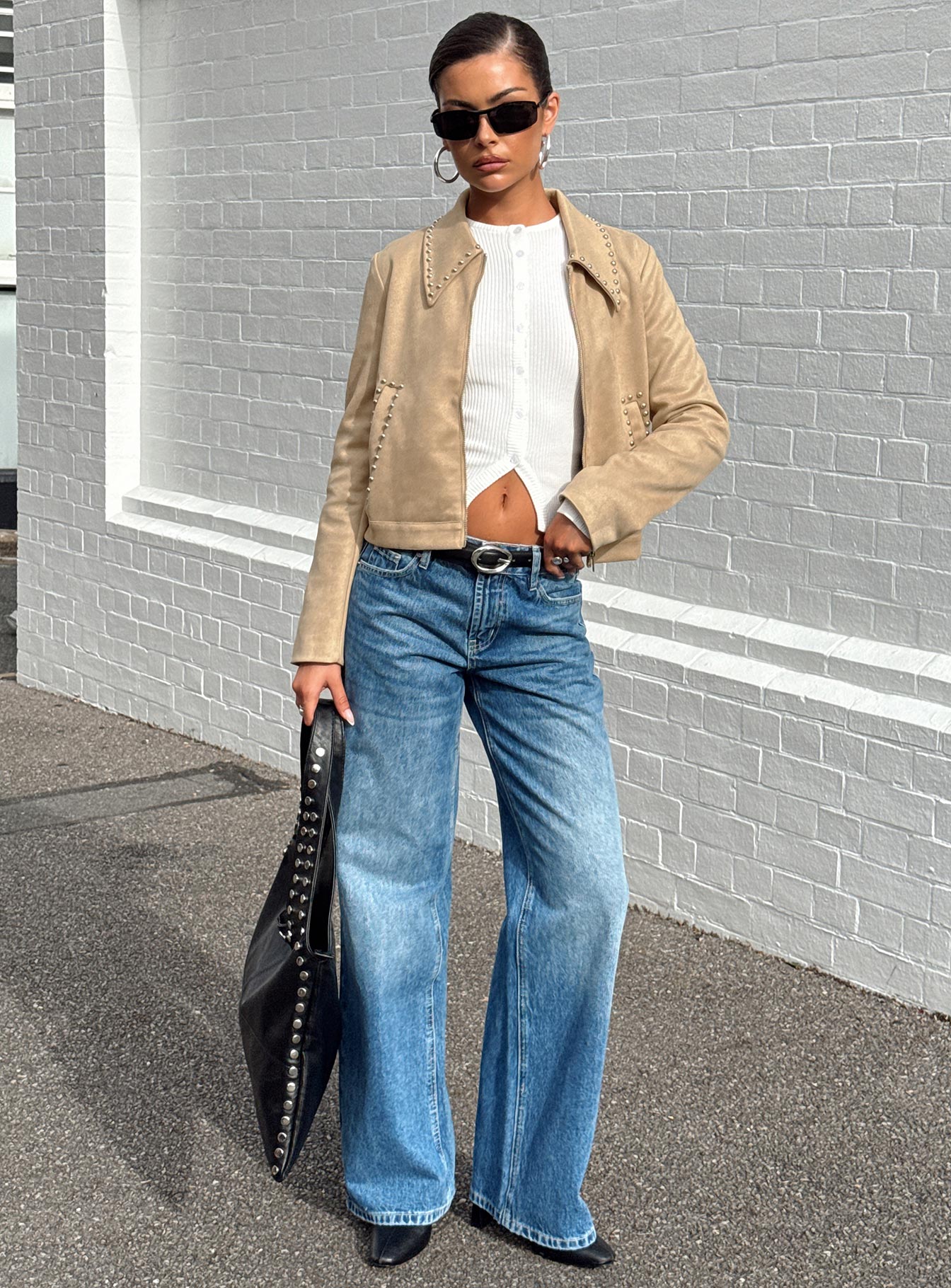 Hurleigh Faux Suede Jacket Brown、mySite、solidvoid