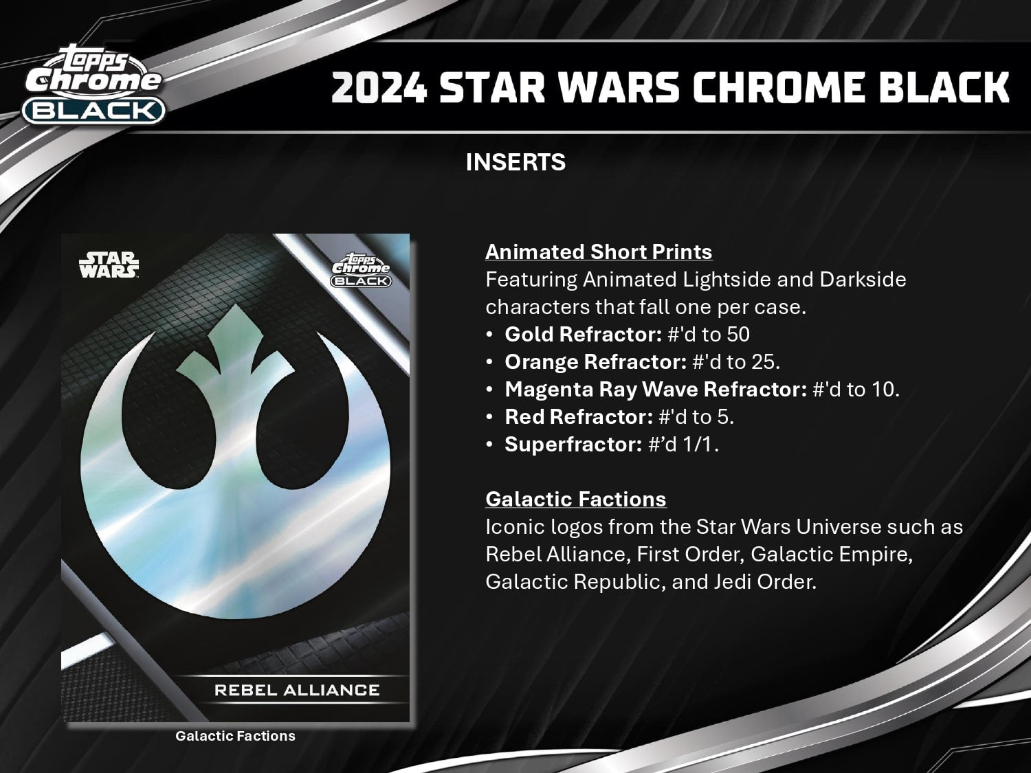 Topps Star Wars Chrome Black 2024 - Hobby Box、mySite、waistdrama