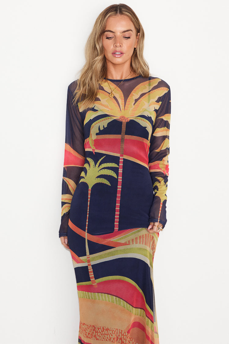 Blue Palm Mesh Dress、mySite、solidvoid