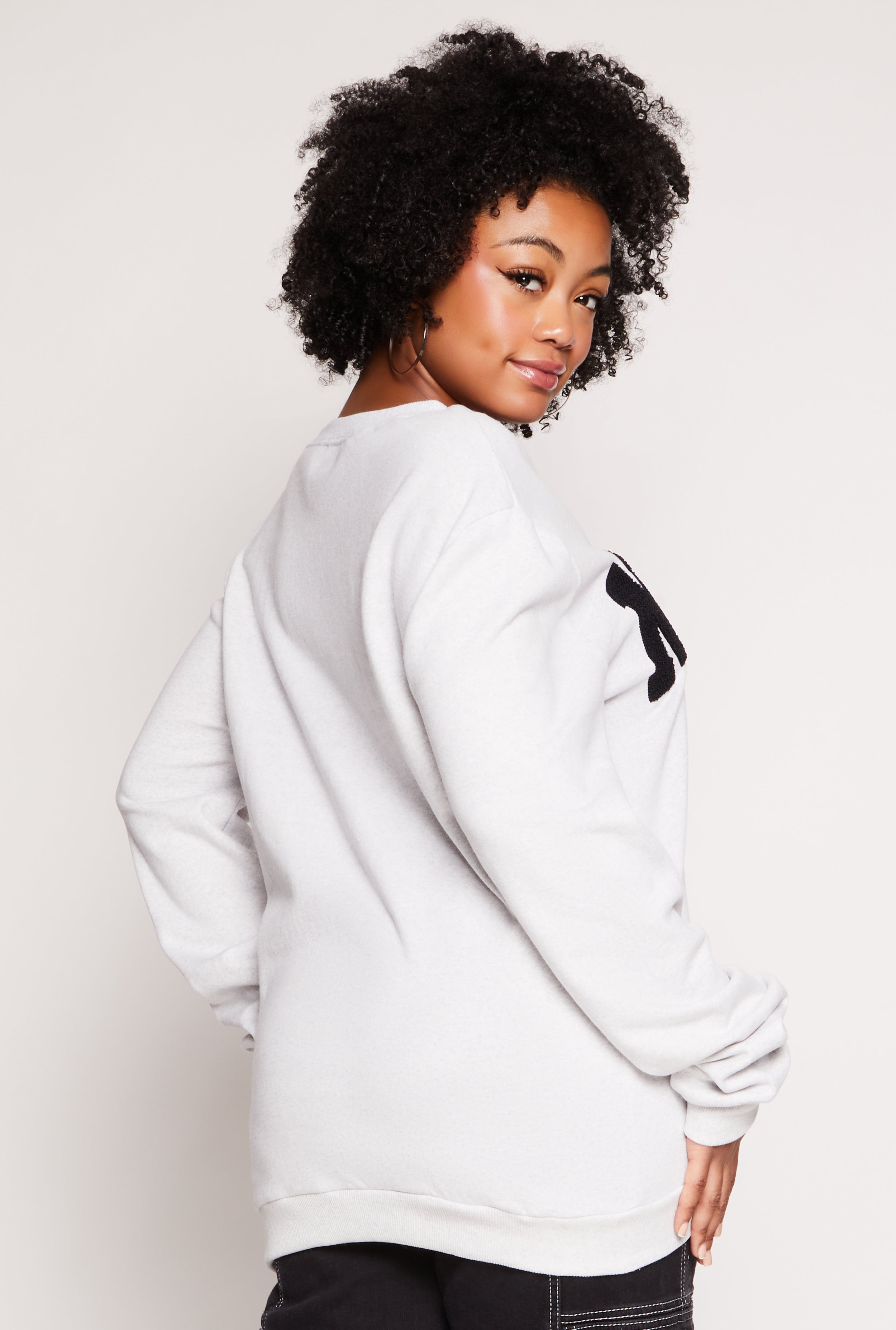 Plus Size Nope Chenille Graphic Sweatshirt、mySite、camillekostekn