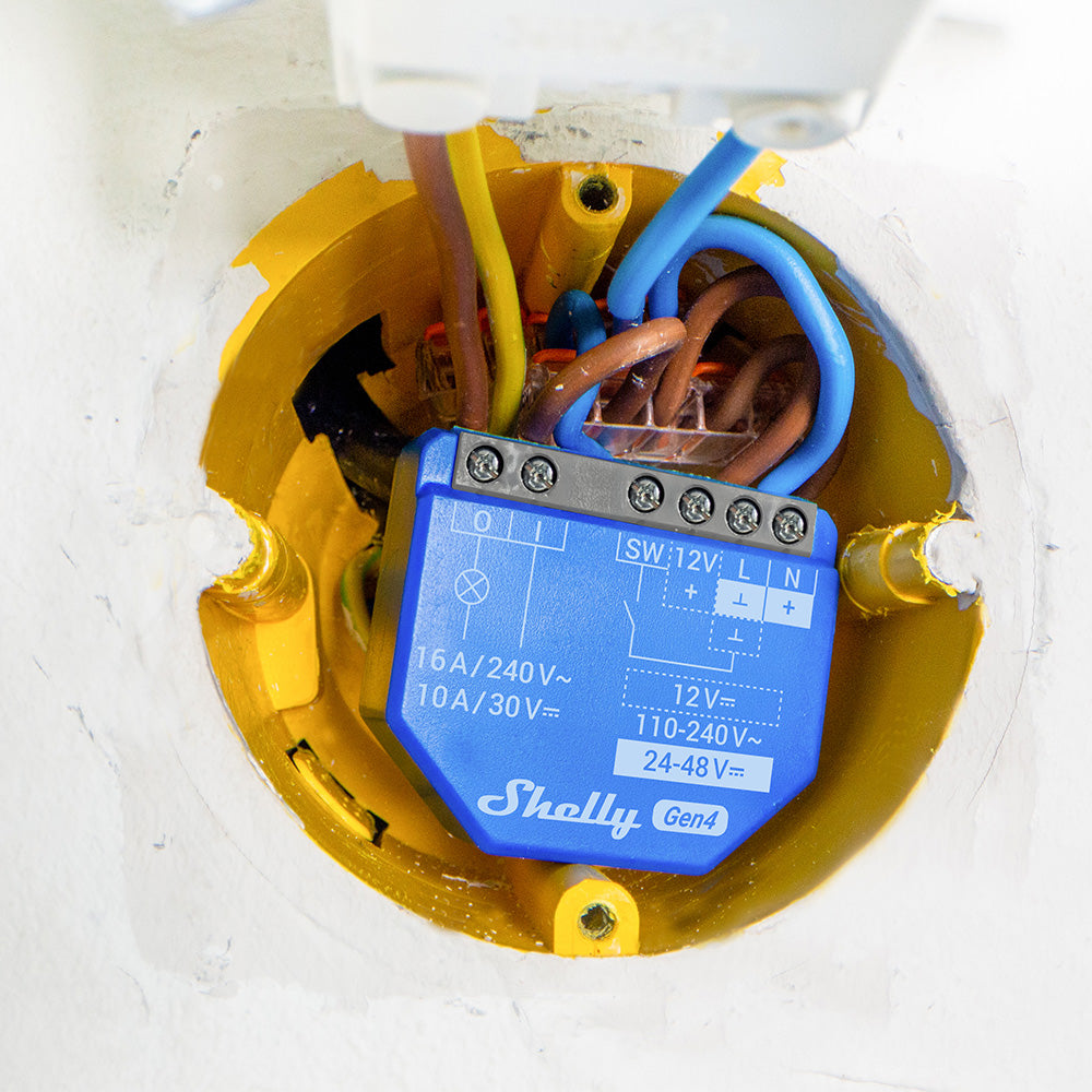 Shelly 1 Gen4 - Módulo para Interruptor 1 botão ou Portão de Garagem 16A WiFi/BT/Zigbee、mySite、fannypackpong