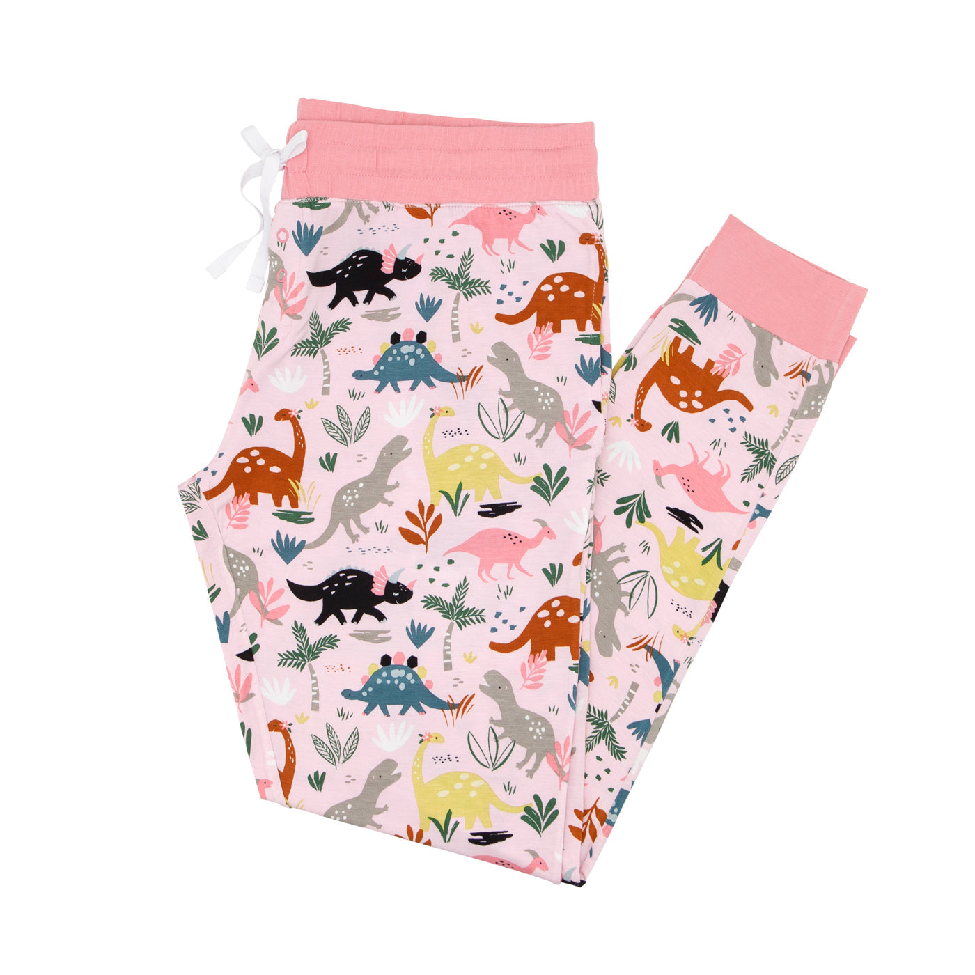 Pink Jurassic Jungle Women's Pajama Pants、mySite、g9winljtr