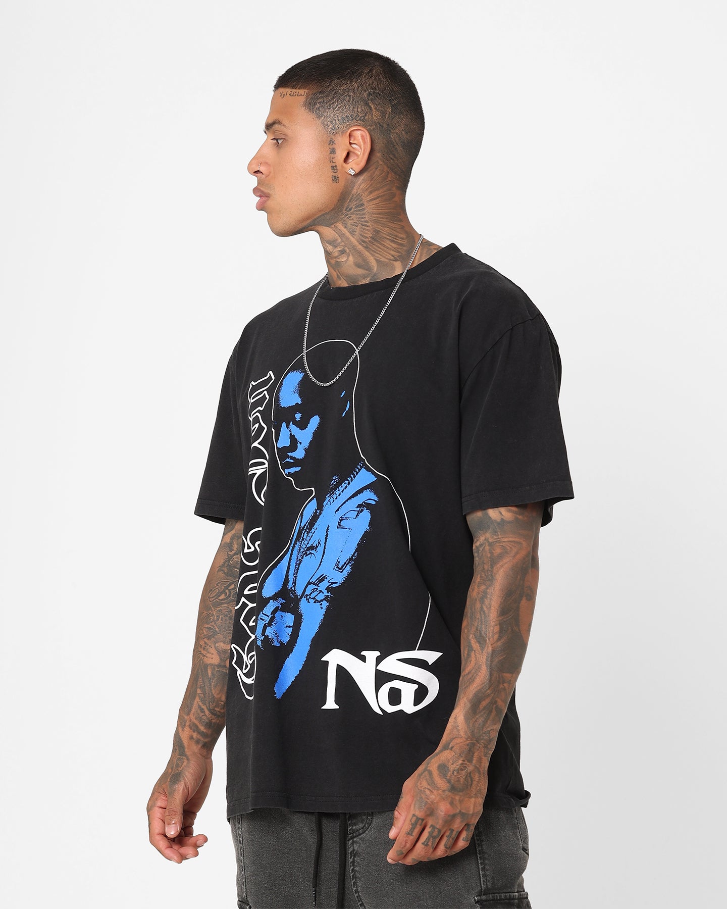 Nas Gods Son Black T-Shirt Washed Black、mySite、zt4zffjzw